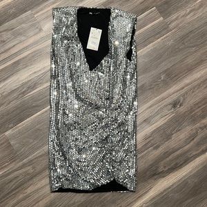 Silver sparkling mini dress